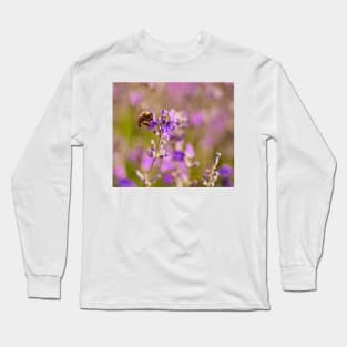 Honeybee on a lavender flower Long Sleeve T-Shirt